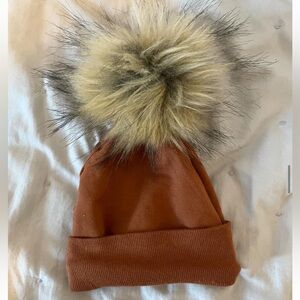 0-3 month old baby sprouts rust color toque